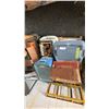 Image 4 : PALLET OF ASSORTED ITEMS INCLUDING; MOTORCYCLE PARTS, STOOL, STORAGE BIN & MORE