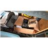 Image 2 : PALLET OF ASSORTED ITEMS INCLUDING; RATCHET STRAPS, MULTI TIER RACKS,  MOTORCYCLE PARTS & MORE