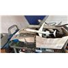 Image 2 : PALLET OF ASSORTED ITEMS INCLUDING; 3-TIER YAMAHA RACK, MOTORCYCLE PARTS, RCA SPEAKERS & MORE