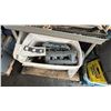 Image 4 : PALLET OF ASSORTED ITEMS INCLUDING; 3-TIER YAMAHA RACK, MOTORCYCLE PARTS, RCA SPEAKERS & MORE