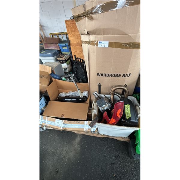 PALLET OF ASSORTED ITEMS INCLUDING; MOTORCYCLE PARTS *UNKNOWN WORKING CONDITION*