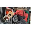 Image 2 : PALLET OF ASSORTED ITEMS INCLUDING; KUNYS WORK BELT, MOTORCYCLE PARTS, TUBING & MORE