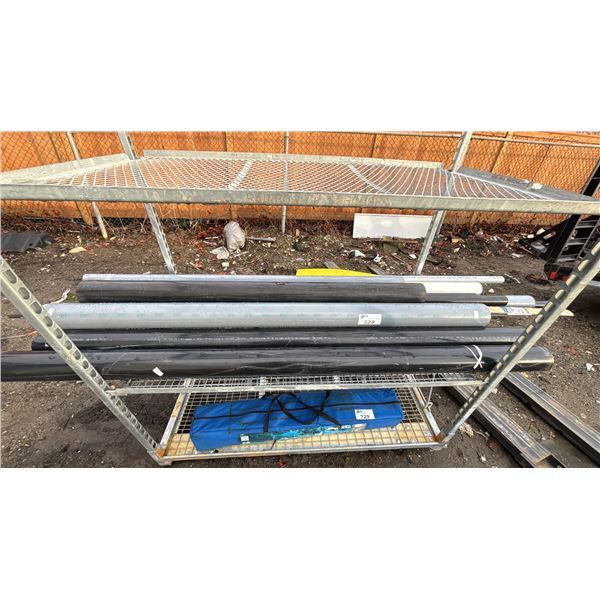 SHELF OF ASSORTED LENGTHS & SIZES OF PVC PIPE