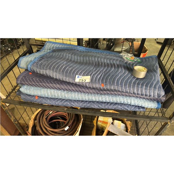 SHELF OF MOVING BLANKETS