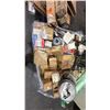 Image 3 : 2-TIER METAL PUSH CART WITH ASSORTED MOTORCYCLE PARTS CONTENTS