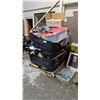 Image 2 : PALLET OF ASSORTED ITEMS INCLUDING; CLOTHING, IRONING BOARD, FOLDING CHAIRS & MORE