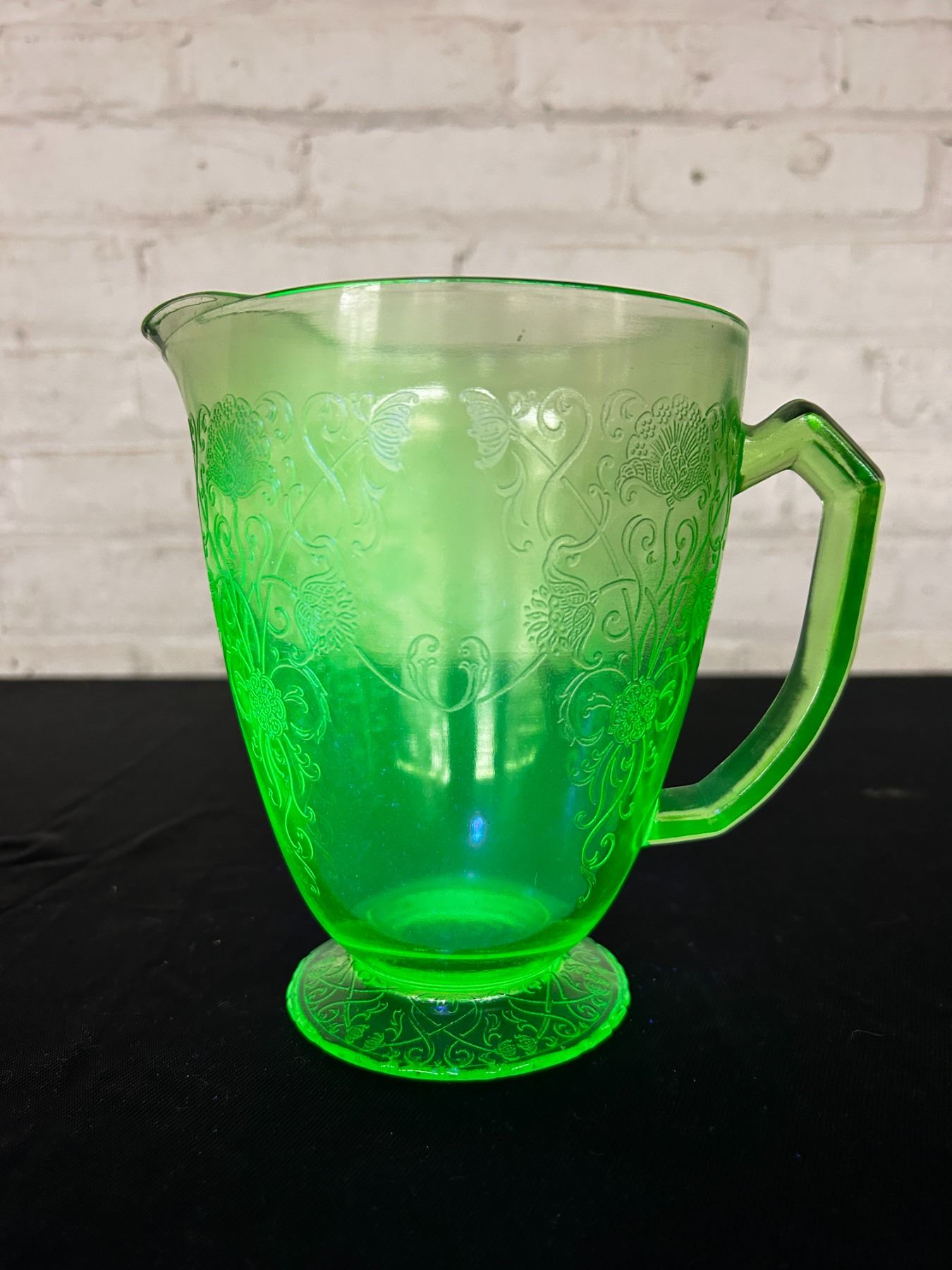Vintage Uranium Glass Pitcher