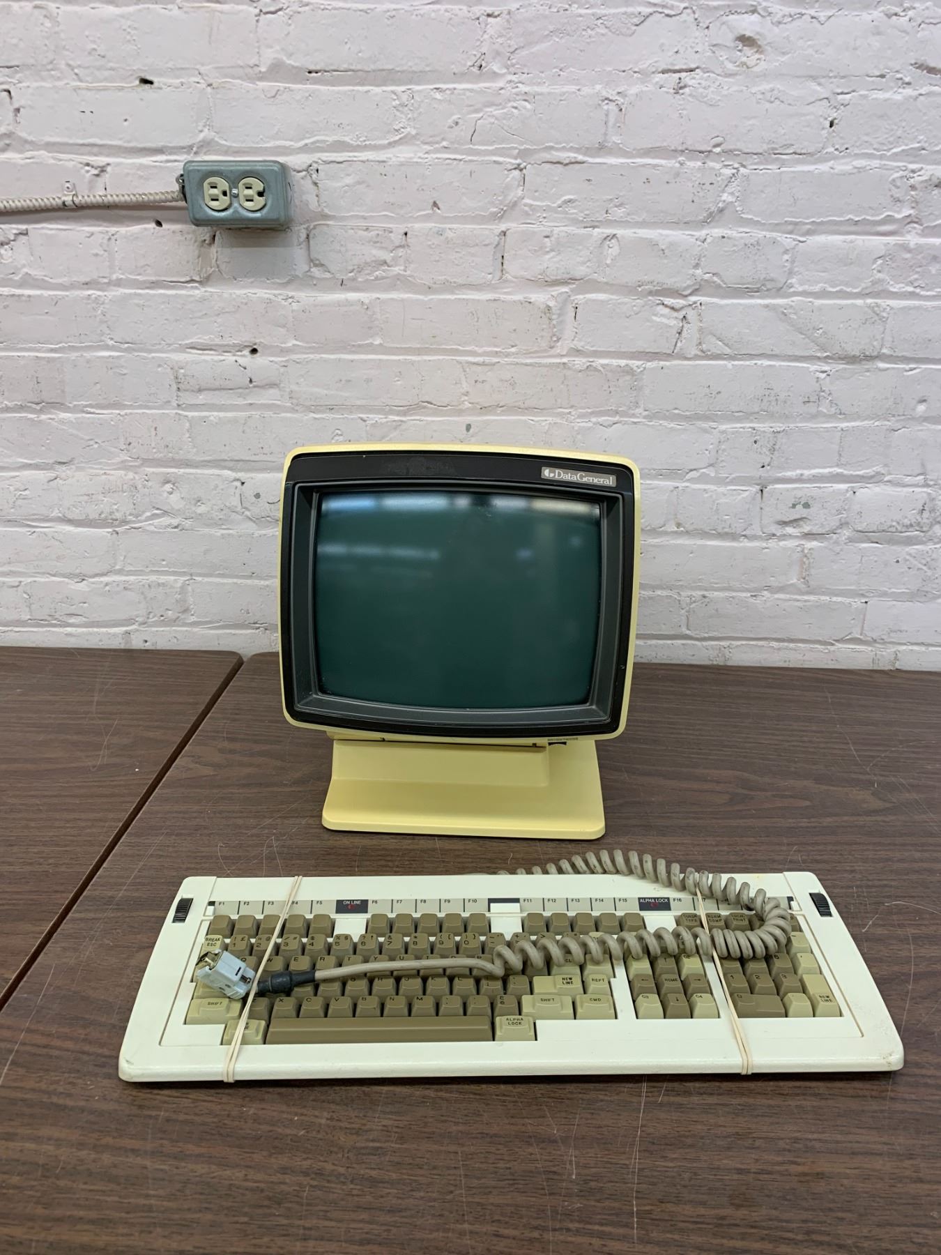 Vintage Data General PC Computer Monitor and Vintage Keyboard