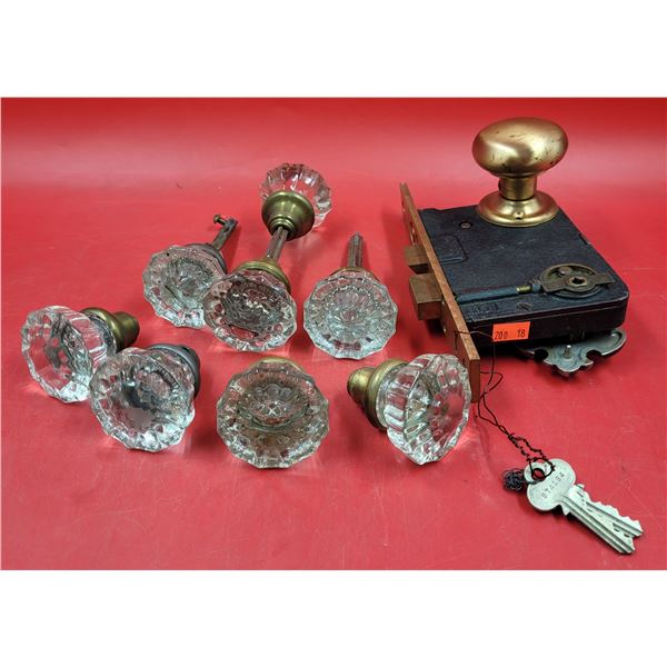 Lot of Antique Door Hardware & Crystal Door Knobs