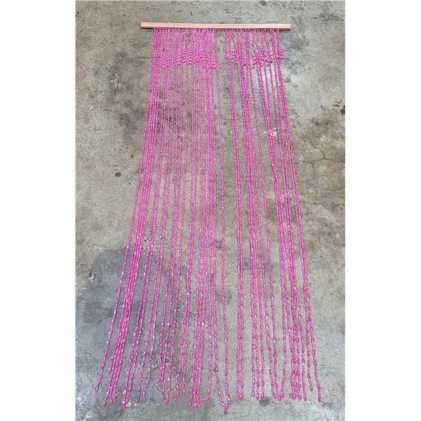 Pink Beaded Door Curtain