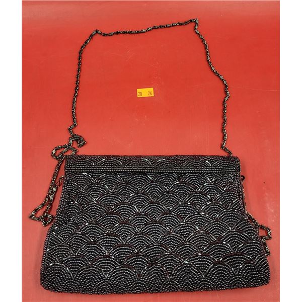 Black Beaded Evening Bag