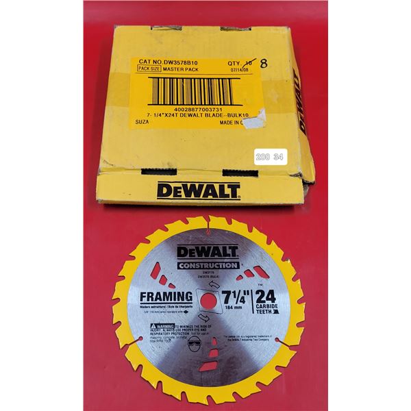 Lot of 7-1/4" DeWalt Saw Blades