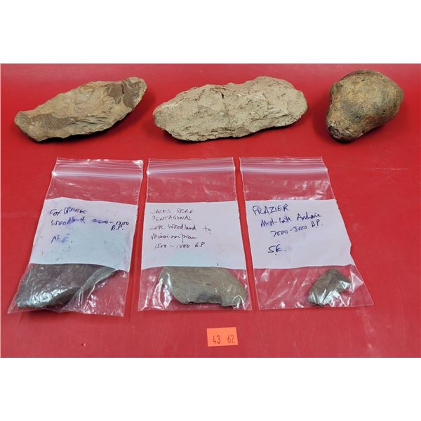 Lot of Archaic Fossils & Arrowheads