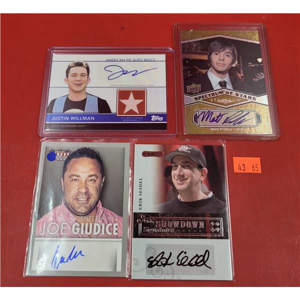 4 Autographed Trading Cards
