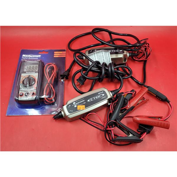 Mastercraft Digital Multimeter & 2 CTEK Battery Chargers