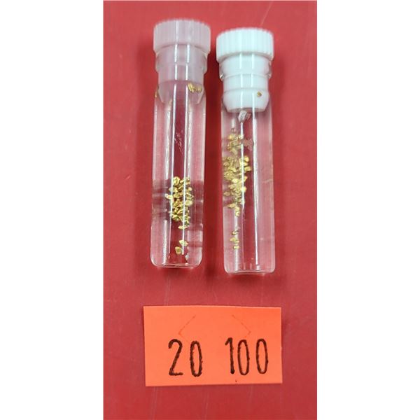2 Vials of 18 Kt. Gold Flakes