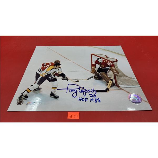 VTG Tony Esposito Autographed Hockey Picture