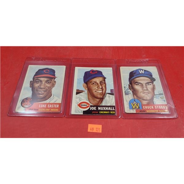 3 VTG Baseball Cards (Stobbs, Nuxhall, & Easter)