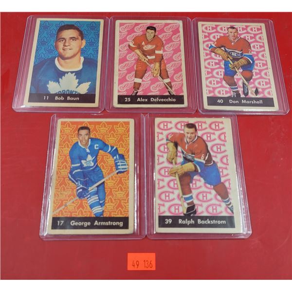 5 VTG Hockey Cards (Armstrong, Baun, Marshall, etc.)