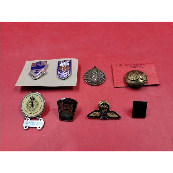 Assorted Police/Army Pins & Vietnam War Bishop Medallion