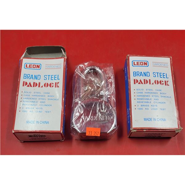 2 Leon Hardened Brand Steel Padlocks