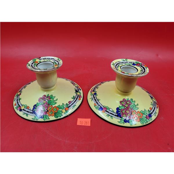 Pair of VTG Royal Winton Grimwades "May" Candleholders Made in England