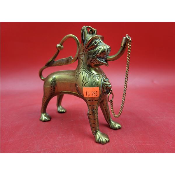 VTG Brass Dog Oil Lamp
