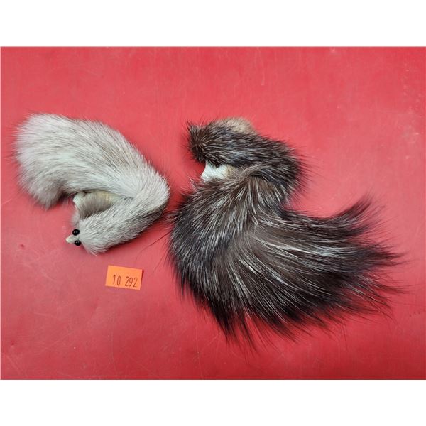2 Fur & Ceramic Brooches