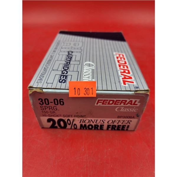 Federal Classic 30-06 Sprg. Center Fire Rifle Cartridges