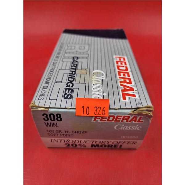 Federal Classic 308 Win. Center Fire Rifle Cartridges