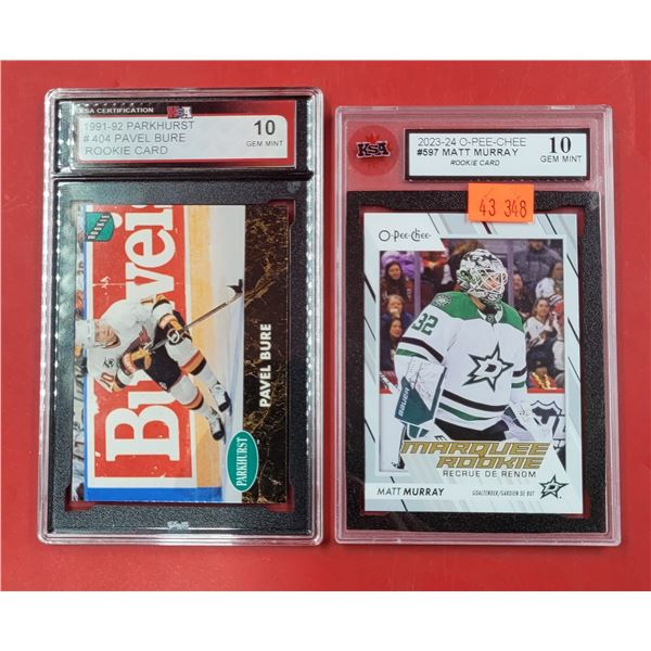 2 KSA Graded Hockey Rookie Cards (Matt Murray & Pavel Bure)