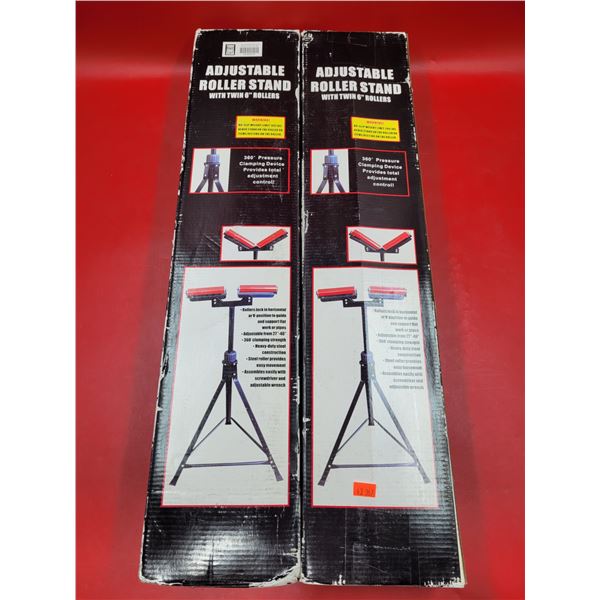 2 Power Fist Adjustable Roller Stands w/ Twin 6" Rollers