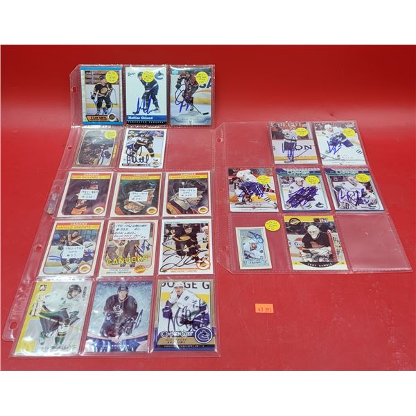 Lot of Autographed Hockey Cards w/ Burrows, Linden, & More