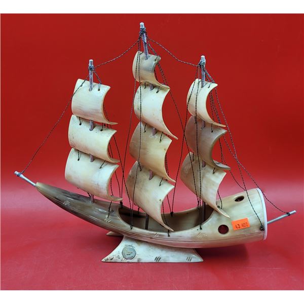 Guaranteed Real Bovine Horn Clipper Ship