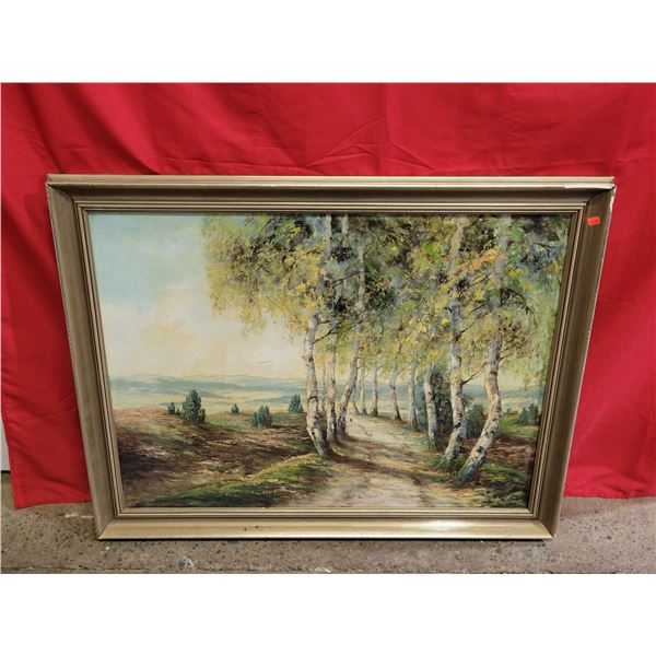 Framed Landscape Oil Painting