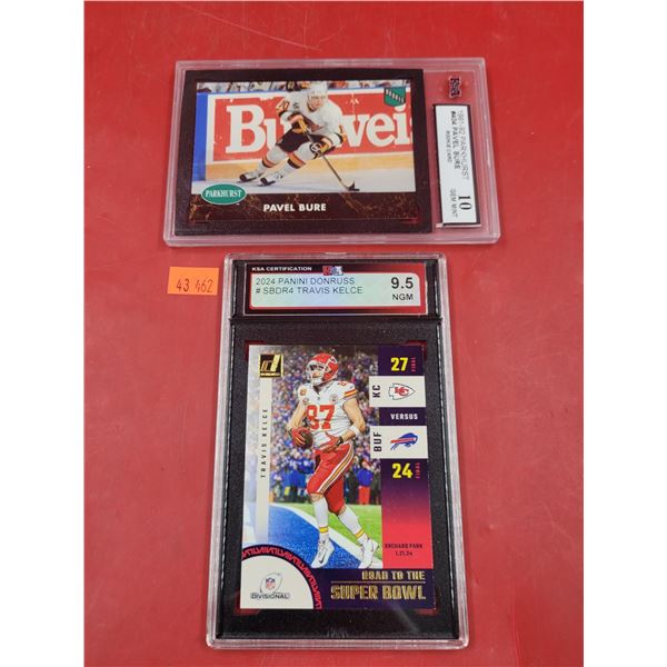 2 KSA Graded Sports Cards w/ Pavel Bure Rookie Card & Travis Kelce