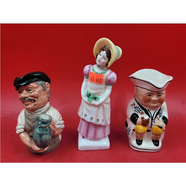 2 Toby Jugs (Royal Doulton, Tony Wood) & Royal Doulton "Emma" Figurine