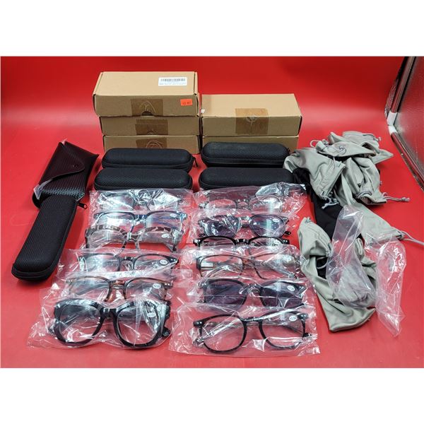 Lot of Assorted Reading Glasses, Sun Glasses, & Cases