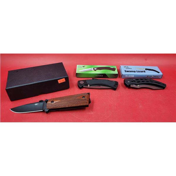 3 Pocket Knives w/ Park Ranger II, Swamp Lizard, & M1911