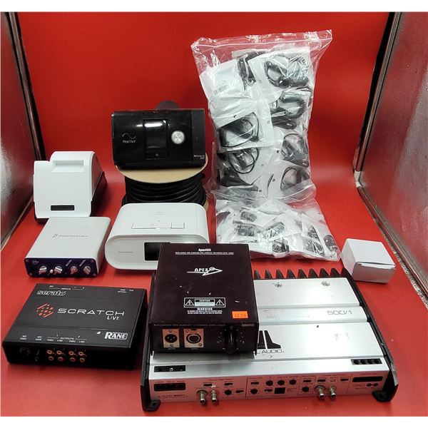 Lot of Assorted Electronics w/ Serato USB Audio Interface, Apex Power Supply Unit, & More