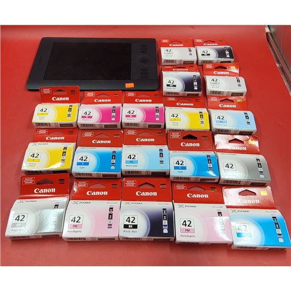 Lot of Canon Pixma Ink & Wacom Cintiq Pro Creative Pen Display