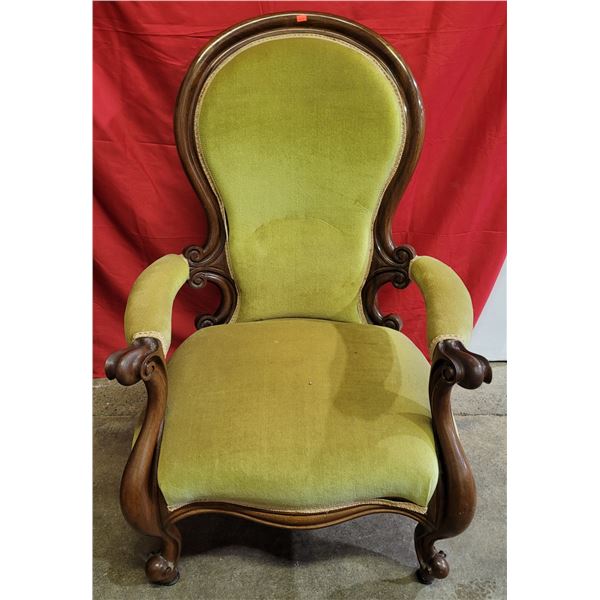 Custom Made Victorian Upholstered Parlor Armchair
