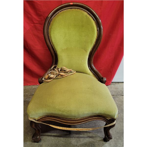 Custom Made Victorian Upholstered Parlor Chair