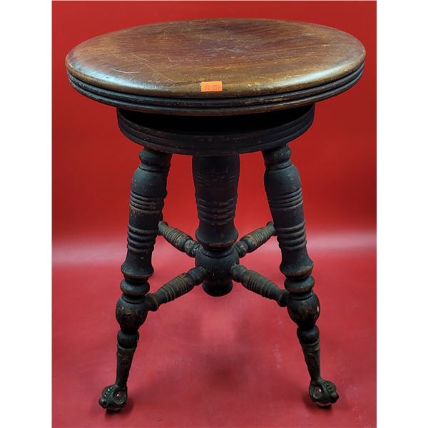 Antique Piano Stool w/ Claw Feet