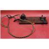 Image 1 : Antique Telegraph Key & Sounder w/ Wooden Base