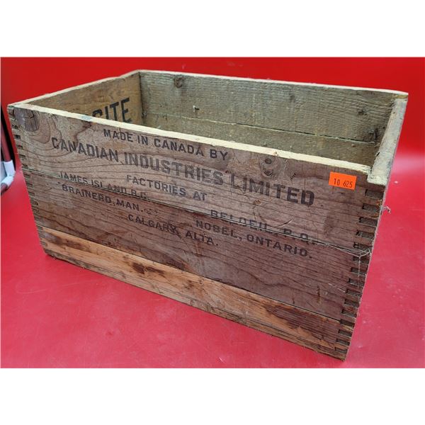 Explosive Perforated Shells Wooden Crate Made in Canada