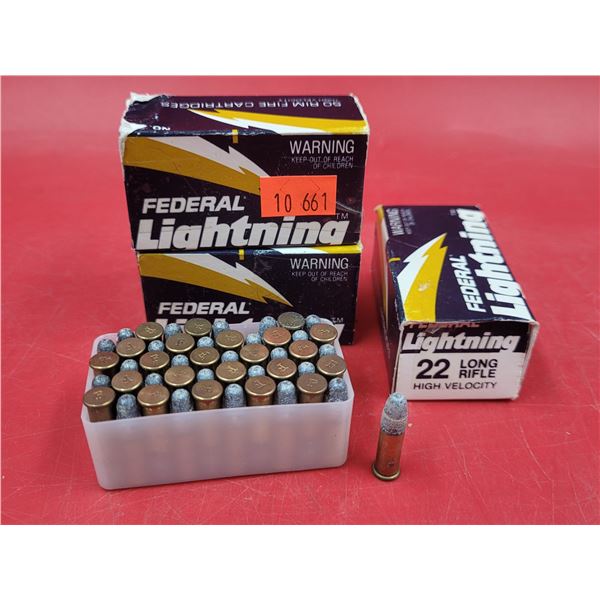 Federal Lightning High Velocity 22 Long Rifle Rim Fire Cartridges