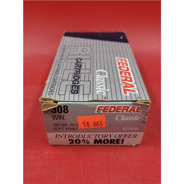 Federal Classic Soft Point 308 Win. Center Fire Rifle Cartridges