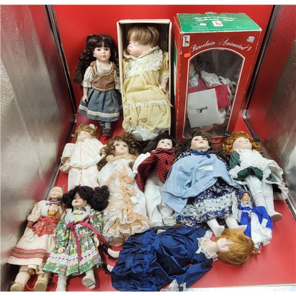 Lot of Assorted Porcelain Dolls