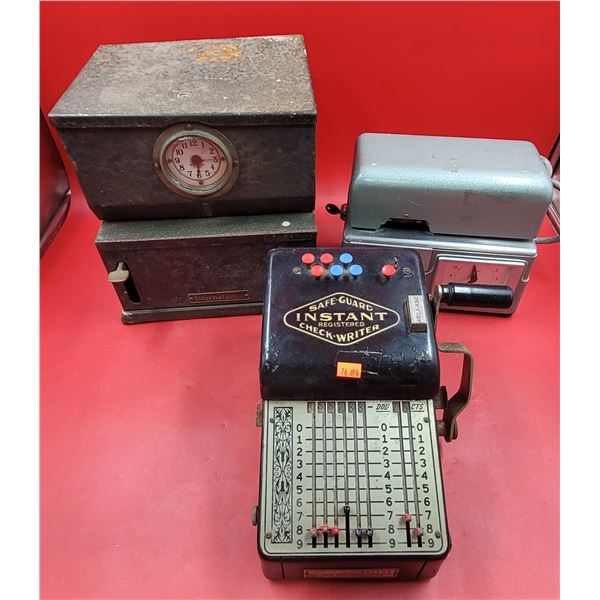 2 VTG Punch Clocks & Instant Check-Writer